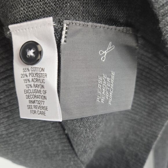 Simply Vera Vera Wang Women's Small Charcoal Heathered Cardigan Sweater NWT - Picture 7 of 10